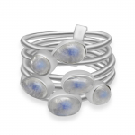 Naturaalne Rainbow Moonstone 925 Sterling Silver virnastatav r&otilde;ngas naistele ja t&uuml;drukutele 5