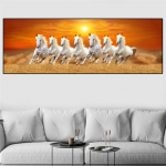 Animal Seven Running Horse &Otilde;lil&otilde;uendimaal Abstraktsed plakatid ja v&auml;ljatr&uuml;kid Seinapildid elutoa kodukaunistuseks Ilma raamita 20cm&times;40cm NoFrame