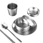 6 tk roostevabast terasest Korea lauan&otilde;ude komplekt grillrestorani tass lusikas s&ouml;&ouml;gipulgad &otilde;htus&ouml;&ouml;gitaldrik h&otilde;be