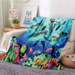 Ookeani delfiinimustriline tekk 3D-prinditud tekk soe pehme vooditekk elutuba magamistoa diivan tekk Viskatekid 150x200cm