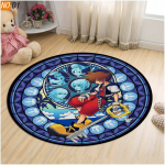 Heart of the Kingdom Round Mat Magamistoa Elutoa Tooli Vaip Libisemiskindel vaip M&auml;ng Mat 3D Multifilmi &Uuml;mar vaip Kodukaunistus Diameter 60cm