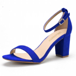 LOSLANDIFEN Naiste k&otilde;rged kontsad sandaalid Naiste uued suvekingad Naistele Moodne pandlaga ruudukujuline kontsakarv Valged lahtised sandaalid 42 sinine