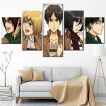 L&otilde;uendimaal Siseplakat Seinakunst Pilt Elutuppa 5 t&uuml;kki Jaapani Anime R&uuml;nnak Titanile Kodu Dekor Modulaarne Pilt 20X35 20X45 20X55cm
