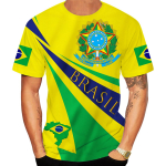 Centenary of Brasil Meeste T-s&auml;rk Suvine O kaelusega Pullover L&uuml;hikeste varrukatega Moodsad r&otilde;ivad Brasiilia lipp Suurem&otilde;&otilde;dulised meester&otilde;ivad XL