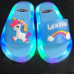 Unicorn LED padi liugused sussid, t&uuml;drukute sussid laste juhitud beebi vannitoasussid sandaalid laste kingad t&uuml;drukutele poistele 28/29#