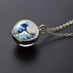 Blue Sea Marine Life Ehted Kaelakeed Kilpkonn Delfiin Merekarbid Kahepoolne Kristall-klaaskuuli ripats Kaelakee Naistele Meestele Kingitus