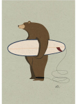 Naljakas surfamine Loom Retroplakatid L&otilde;uend Maalimine Laisk Karu Panda Seinakunsti pilt Kaasaegsele lastetoale Kodukaunistus Raamita 21x30cm No Frame