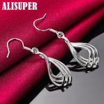 925 Sterling Silver Kolmanda rea ​​veetilgad K&otilde;rvar&otilde;ngad Ehted 3.70*1.30cm