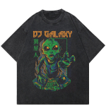 Streetwear Green Alien Attack Graphic Unisex T-s&auml;rk XS must