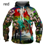 Uus naljakas v&auml;rviline Parrot Cool Birds 3D prindiga kapuuts/sviiter Unisex hipsteri pikkade varrukatega pulloverid kapuutsiga topid M