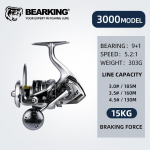 BEARKING br&auml;nd Uus saabumine merevee kalap&uuml;&uuml;girull 1000-6000 9+1BB 5.2:1 Max Drag 12KG veekindlad rullid AS-3000