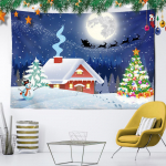 J&otilde;ulupuu Rohelise seinavaibaga seinakaunistus p&uuml;hade taustal riie j&otilde;ulude voodikate gobel&auml;&auml;n j&otilde;ulukink 100x75cm