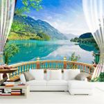 Kohandatud kaasaegne merevaatega tapeet Kookospuu 3D stereoskoopiline maastikuseinamaal Elutoa taustaseina seinamaal 3D kodu kaunistus 200 cm(W) x 140 cm(H)