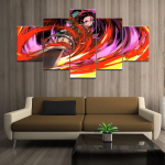 L&otilde;uendimaal 5 paneeli HD Jaapani anime poisi pilt Kamado Tanjirou deemonitapja plakat animatsioon kunst sein kodukaunistus maalimine ilma raamita 20x35cm*2 20x45cm*2 20x55cm*1