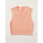 Euroopa ja Ameerika naiste kootud vestiga sviiter V-kaelusega sviiter, varrukateta naiste topp XS &scaron;ampanjav&auml;rvi