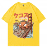 Unisex Hip Hop T-s&auml;rk Jaapani Harajuku Cartoon Monster T-s&auml;rk T&auml;navar&otilde;ivad Suvised topid Tees Puuvillane T-s&auml;rk Oversized L&uuml;hikeste varrukatega t-s&auml;rk L