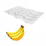 12 s&uuml;vendiga banaani silikoonvorm &scaron;okolaadivahuga koogij&auml;&auml;tise magustoidu kondiitritoodete k&uuml;psetamiseks valge