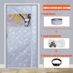 Puuvillane uksekardin Talvine Paksendatud Kodu Soe Tuulekindel K&uuml;lmakindel heliisolatsioon Iseimev vahesein Velcro Magnet Rippkardin 130*210