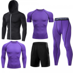 5 tk/komplekt Meeste kompressioonspordi&uuml;likonnad Jooksukomplektid Korvpall Treeningsukkp&uuml;ksid Riided J&otilde;usaal Fitness S&ouml;rkimine Spordidressid M amet&uuml;st