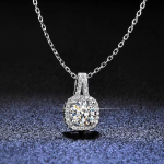 Uus t&otilde;eline Moissanite Square ripats kaelakee VVS1 D Color Pure S925 Sterling Silver peen ehe kingitus naistele 6.5mm 1.0ct D Color