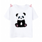 Armas Panda tr&uuml;kitud T-s&auml;rk Suvine Lapsed T&uuml;drukud Poisid Harajuku L&uuml;hikeste varrukatega T-s&auml;rgid Valged Vabaajalised Lapsed Naljakad Topid Riided 2-12Y 150cm