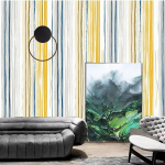 Kollase triibuga koorimis- ja pulgatapeet isekleepuv kontaktpaberist eemaldatav veekindel tapeet m&ouml;&ouml;bli renoveerimiseks 45CMX5M