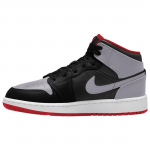 Air Jordan 1 Mid GS Bred Shadow Laste tossud Must Tulepunane Valge DQ8423-006 37.5