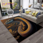Gooti stiilis Serpent Viper 3D Python Snake vaibavaip kodu elutoa diivani uksemati sisekujunduseks, lasteala vaip libisemiskindel p&otilde;randamatt 100x150cm