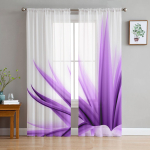Lilled Lilla Kroonlehed Ilusad T&uuml;llkardinad Elutuppa &Otilde;huke Kardin Magamistuppa Voile Dekoratiivsed Akende Kaunistused 135W x 114H(cm) white