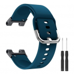 K&auml;ekella rihm veekindel paksendatud hingav pehme silikoonist spordikella rihma vahetus Huami Amazfit T-Rex / T-Rex Pro jaoks tumesinine v&auml;rv