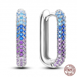 P&auml;ris 925 sterlingh&otilde;bedast U-kujulised r&otilde;ngask&otilde;rvar&otilde;ngad naistele Luksuslikud v&auml;rvilised Cz-t&auml;he Kuu k&otilde;rvaklapid Moodsad s&uuml;nnip&auml;eva-pulmaehted valge