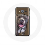 &Uuml;mbris Samsung Galaxy J5 2016 Pitbull Dog jaoks valge hall