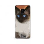 &Uuml;mbris Samsung Galaxy A8 Plus siiami kassi mustvalgele sinisele silmale