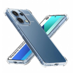 Kukkumisvastane Aigbag Pehme l&auml;bipaistev TPU silikoonist telefoni korpuse kate + karastatud klaas Redmi 13C 12 12C Note 13 / Note 13 Pro+ 5G 4G 12 12s Poco X6 M6 jaoks RedMi A3+ valge