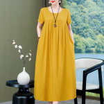 Suures suuruses elegantsed kleidid naistele vabaaja l&uuml;hikeste varrukatega vintage pikk kleit 5XL