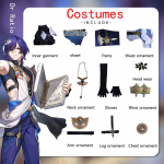 Ysir Honkai Impact Dr Ratio Cos kleit Virita Sladio Cosplay komplekt meestele XS sinine