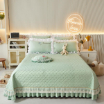 Kolmeosaline voodikatte komplekt Princess Style pits pestud puuvillane libisemisvastane paks tepitud lina Four Seasons universaalne 250cmx250cm 1pcs