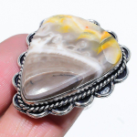 Natural Bumblebee Jasper Gemstone 925 Sterling Silver Gift Ring Size 7 g8f90
