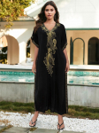EDOLYNSA kuldtikandiga V kaelus, suures suuruses Kaftan Beach Maxi kleit 2024 naiste suvine Caftan Seksikas rannariietus ujumistrikoo Cover Up Q1584 One Size must