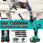 Juhtsae k&auml;sisaag 88V multifunktsionaalne saag metallist puidutoru l&otilde;ikamiseks 4 tera komplektiga UUS Two batteries