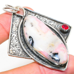 Natural Rhodochrosite, Garnet Gemstone 925 Sterling Silver Pendant 2.76 v3g57