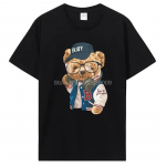 Gentleman Tech Control Teddy Bear Unisex T-s&auml;rk Fashion Oversize T-s&auml;rk Kvaliteetne puuvillane T-s&auml;rk Suvine Hip Hop Tees T&auml;navar&otilde;ivad L