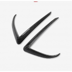 for Tesla Model Y Exterior Plastics Carbon Fiber Front Bumper Lip Corner Guard + Fog Light Surrounds Eyebrow Styling Mouldings Glossy Carbon fiber-GRAY