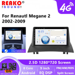 Android 12 2-DIN autostereo heliraadio Renault Megane 2 2002 - 2009 jaoks Multimeedia Video Puuteekraaniga m&auml;ngija GPS Carplay 9''-4+64