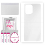 apgo Ultra Selge kaitsev nahakleebis seljale, mis &uuml;hildub Oppo Find X5 Pro-ga, &uuml;mbriskile, h&uuml;drogeelkilega, painduv, pehme positsioneerimisega TPU