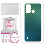 apgo Protective Skin Sticker for the back compatible with Tecno Pop 5X, Wrap Film, Foil, Vinyl - Pattern Carbon Chameleon CAKA1