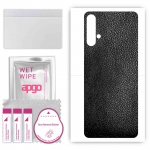 apgo Protective Skin Sticker for the back compatible with Huawei nova 5, Wrap Film, Foil, Vinyl - Pattern Black Leather