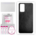 apgo Protective Skin Sticker for the back compatible with Xiaomi Poco M4 Pro 5G, Wrap Film, Foil, Vinyl - Pattern Black Leather