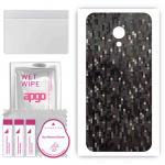 apgo Protective Skin Sticker for the back compatible with Meizu C9, Wrap Film, Foil, Vinyl - Pattern Carbon Black Pixel