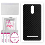 apgo Protective Skin Sticker for the back compatible with Kruger&Matz Flow 5 Plus, Wrap Film, Foil, Vinyl - Pattern Carbon Black